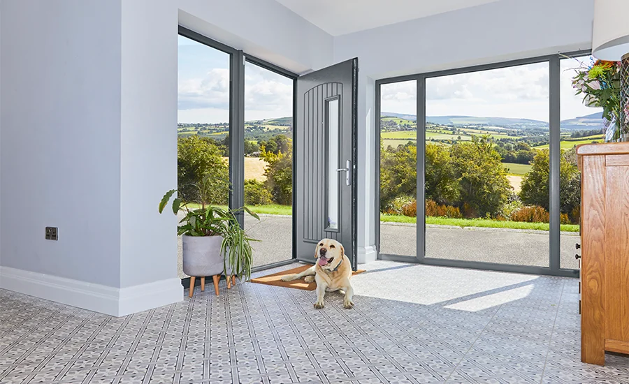 Aluminium Front Door Entrance Hallway View