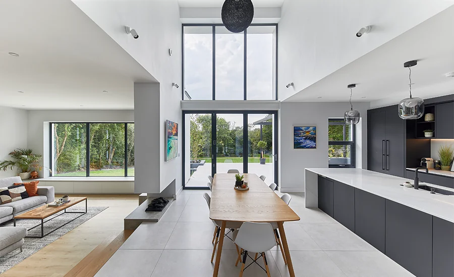 Modern Open Plan Home With Large Glass Doors Senator Windows